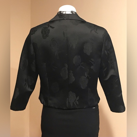 Isabel Ardee Small Black column 1 Button Light Floral Pattern Jacket Sz 12 - Picture 5 of 10